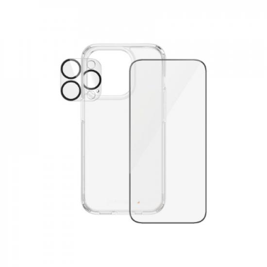 PanzerGlass | Panzerglass 3-in-1 Pack | iPhone | iPhone 15 Pro | Clear | PicturePerfect Camera Lens Protector, a wireless charging compatible HardCase and an Ultra-Wide Fit Screen Protector