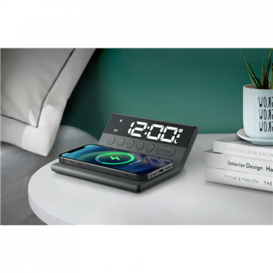 Muse | Radio with a wireless charger | M-168 WI | Black | Portable