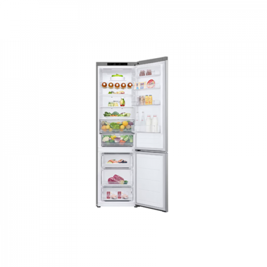 LG | Refrigerator | GBV3200DPY | Energy efficiency class D | Free standing | Combi | Height 203 cm | No Frost system | Fridge net capacity 277 L | Freezer net capacity 110 L | Display | 35 dB | Silver