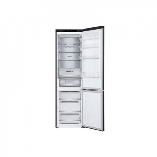 LG | Refrigerator | GBV5240CEP | Energy efficiency class C | Free standing | Combi | Height 203 cm | No Frost system | Fridge net capacity 277 L | Freezer net capacity 110 L | Display | 35 dB | Matte Black
