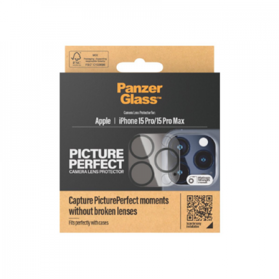 PanzerGlass | PicturePerfect | Lens protection | Apple | iPhone 15 Pro/15 Pro Max | Glass | Black