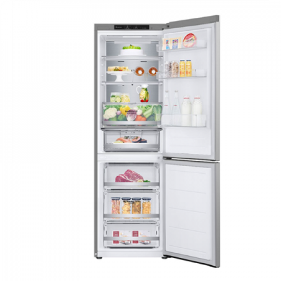 LG | Refrigerator | GBV7180CPY | Energy efficiency class C | Free standing | Combi | Height 186 cm | No Frost system | Fridge net capacity 234 L | Freezer net capacity 110 L | Display | 35 dB | Silver