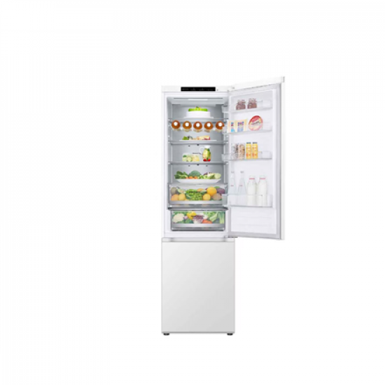 LG | Refrigerator | GBV5240DSW | Energy efficiency class D | Free standing | Combi | Height 203 cm | No Frost system | Fridge net capacity 277 L | Freezer net capacity 110 L | Display | 35 dB | White