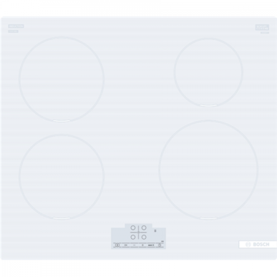 Bosch | Hob | PUE612BB1J | Induction | Number of burners/cooking zones 4 | Touch | Timer | White