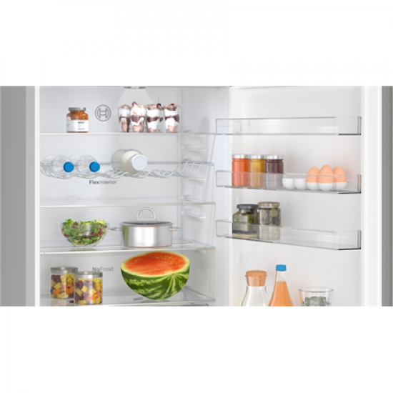 Bosch | Refrigerator | KGN497ICT | Energy efficiency class C | Free standing | Combi | Height 203 cm | No Frost system | Fridge net capacity 311 L | Freezer net capacity 129 L | Display | 35 dB | Stainless Steel