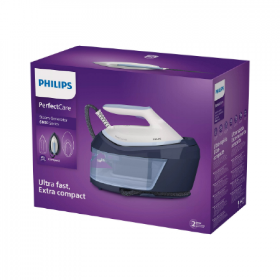 Philips | Steam Generator | PerfectCare PSG6026/20 | 2400 W | 1.8 L | 6.5 bar | Auto power off | Vertical steam function | Calc-clean function | Blue/White