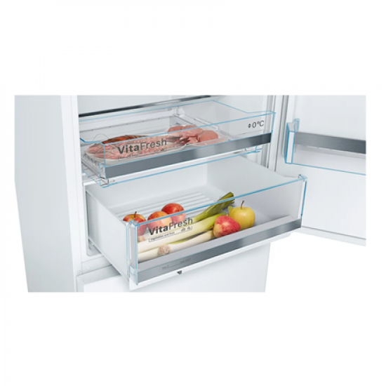 Bosch | Refrigerator | KGE49AWCA | Energy efficiency class C | Free standing | Combi | Height 201 cm | Fridge net capacity 302 L | Freezer net capacity 117 L | 38 dB | White