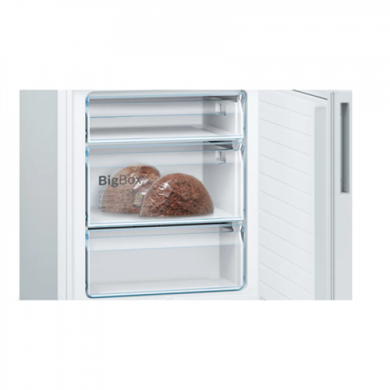 Bosch | Refrigerator | KGE49AWCA | Energy efficiency class C | Free standing | Combi | Height 201 cm | Fridge net capacity 302 L | Freezer net capacity 117 L | 38 dB | White