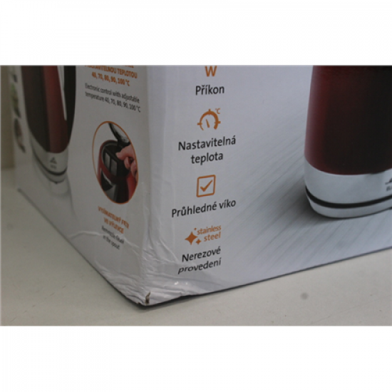 SALE OUT. ETA | Kettle | Ela Digi ETA959890010 | Electric | 2200 W | 1.7 L | Stainless steel | 360° rotational base | Red | DAMAGED PACKAGING