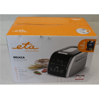 SALE OUT. ETA | Bread maker | Delicca II ETA714990030 | Power 850 W | Number of programs 12 | Display Yes | Black/Stainless steel | DAMAGED PACKAGING