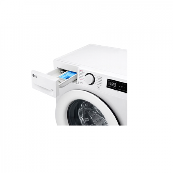 LG | Washing machine | F2WR508SWW | Energy efficiency class A | Front loading | Washing capacity 8 kg | 1200 RPM | Depth 47.5 cm | Width 60 cm | Display | LED | Steam function | Direct drive | White