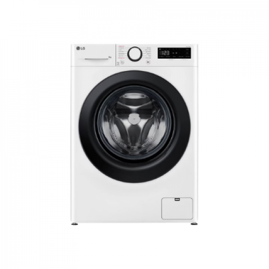 LG | Washing machine | F2WR508SWW | Energy efficiency class A | Front loading | Washing capacity 8 kg | 1200 RPM | Depth 47.5 cm | Width 60 cm | Display | LED | Steam function | Direct drive | White