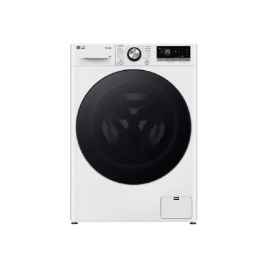 LG | Washing machine | F2WR709S2W | Energy efficiency class A | Front loading | Washing capacity 9 kg | 1200 RPM | Depth 47.5 cm | Width 60 cm | LED | Steam function | Direct drive | Wi-Fi | White