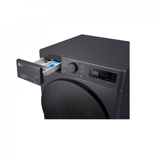 LG | Washing machine with dryer | F4DR510S2M | Energy efficiency class A | Front loading | Washing capacity 10 kg | 1400 RPM | Depth 56.5 cm | Width 60 cm | Display | LED | Drying system | Drying capacity 6 kg | Steam function | Direct drive | Middle Blac