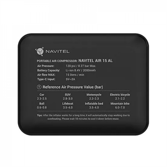Navitel | 120PSI / 8.27 bar | Mobile Air Compressor AIR 15 AL | Air Compressor