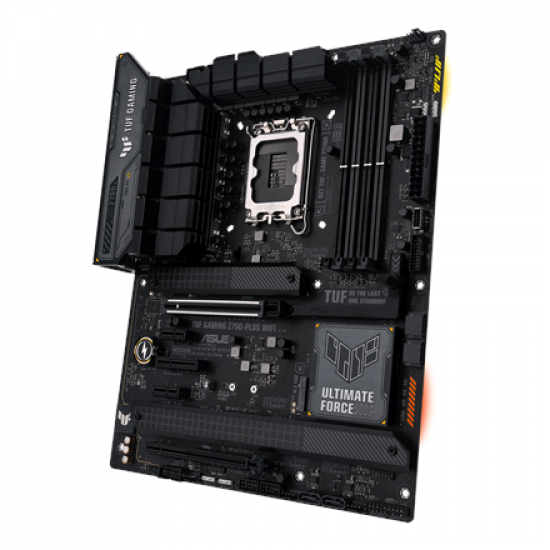 Asus | TUF GAMING Z790-PLUS WIFI | Processor family Intel | Processor socket LGA1700 | DDR5 | Supported hard disk drive interfaces SATA, M.2 | Number of SATA connectors 4