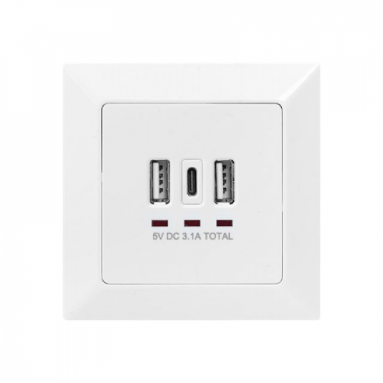 Digitus | Socket with USB A & USB-C Ports, flush mounted