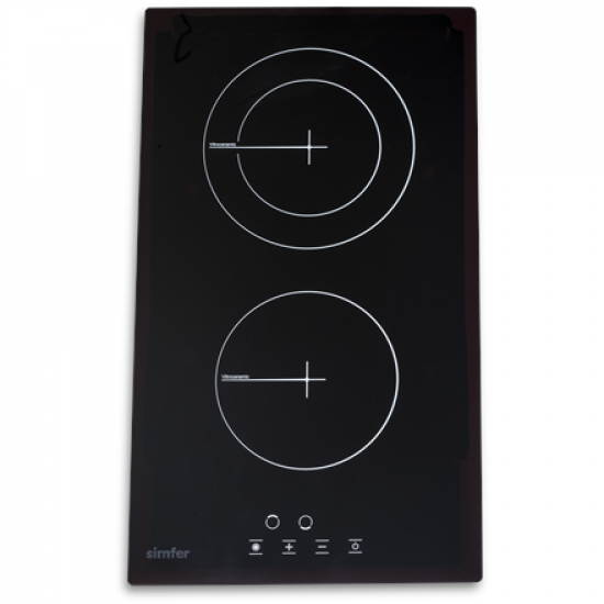 SALE OUT. Simfer | Hob | H3.020.DEBSP | Vitroceramic | Number of burners/cooking zones 2 | Touch | Black