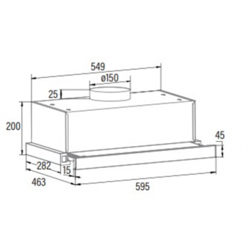 CATA | TFB-5160 BK | Telescopic | Energy efficiency class C | Width 59.5 cm | 300 m³/h | Mechanical control | LED | Black