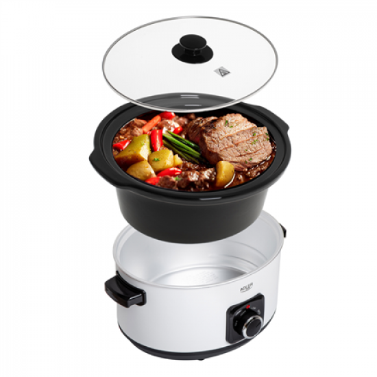Adler | Slow Cooker | AD 6413w | 290 W | 5.8 L | Number of programs 3 | White