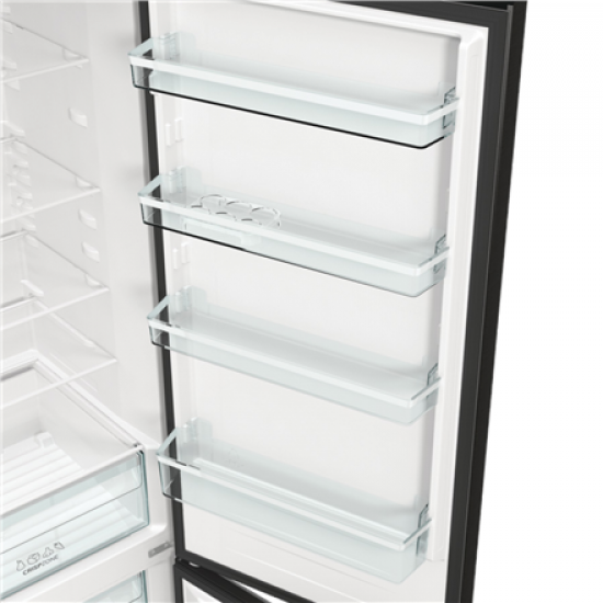 Gorenje | Refrigerator | NRK6202EBXL4 | Energy efficiency class E | Free standing | Combi | Height 200 cm | No Frost system | Fridge net capacity 235 L | Freezer net capacity 96 L | Display | 38 dB | Black
