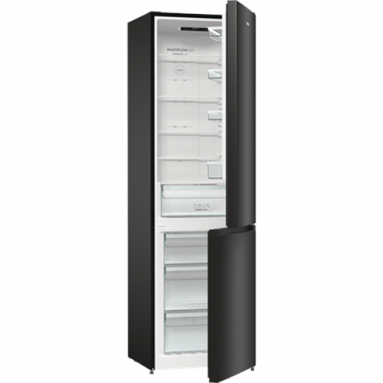 Gorenje | Refrigerator | NRK6202EBXL4 | Energy efficiency class E | Free standing | Combi | Height 200 cm | No Frost system | Fridge net capacity 235 L | Freezer net capacity 96 L | Display | 38 dB | Black