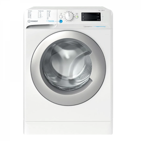 INDESIT | Washing machine | BWSE 71295X WSV EU | Energy efficiency class B | Front loading | Washing capacity 7 kg | 1200 RPM | Depth 43.5 cm | Width 59.5 cm | Display | Large digit | White