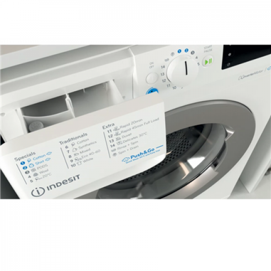 INDESIT | Washing Machine | BWE 91496X WSV EE | Energy efficiency class A | Front loading | Washing capacity 9 kg | 1400 RPM | Depth 63 cm | Width 59.5 cm | Digital | White