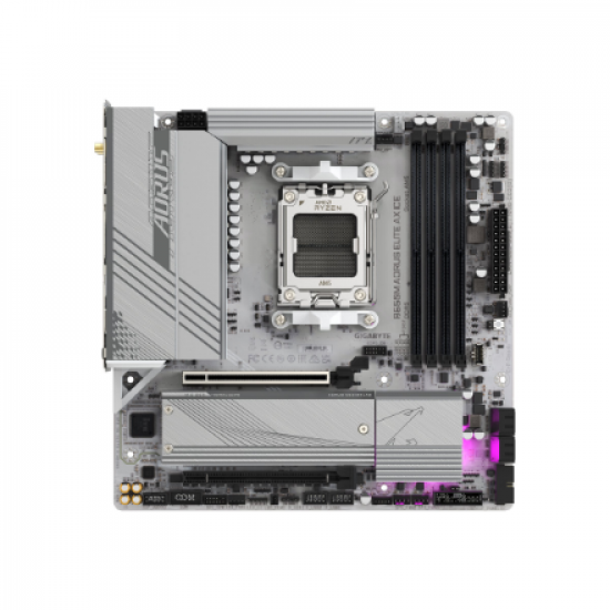 Gigabyte | B650M A ELITE AX ICE | Processor family AMD | Processor socket AM5 | DDR5 | Supported hard disk drive interfaces SATA, M.2 | Number of SATA connectors 4