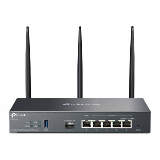 SafeStream Gigabit Multi-WAN VPN Router | ER706W | 802.1q | Ethernet LAN (RJ-45) ports 1× Gigabit SFP WAN Port, 1× Gigabit RJ45 WAN Port, 2x  Gigabit RJ45 LAN Ports 2× Gigabit WAN/LAN RJ45 Ports | Mesh Support Yes | MU-MiMO Yes | 3G/4G via optional USB ad