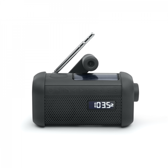 Muse | Portable Solar Radio with Crank and Flashlight | MH-08 MB | AUX in | Bluetooth | FM radio