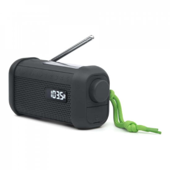 Muse | Portable Solar Radio with Crank and Flashlight | MH-08 MB | AUX in | Bluetooth | FM radio