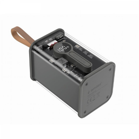 Gembird | Transparent QC3.0 Quick Charging Power Bank | PB18-TQC3-01 | 18000 mAh | Black