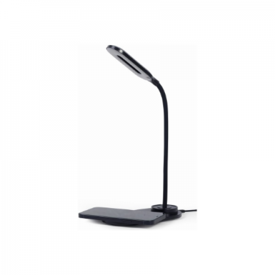 Gembird TA-WPC10-LED-01 Desk lamp with wireless charger, Black | Cold white, warm white, natural 2893-7072 K | Phone or tablet with built-in Qi wireless charging