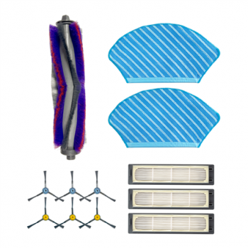 Midea Spare Parts Kit: Side Brush×6pcs, Main Brush×1pc, HEPA Filter×3pcs, Mopping Cloth×2pcs for M7 | Midea