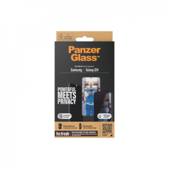 PanzerGlass | Screen protector | Samsung | Galaxy S24 | Polyethylene terephthalate (PET) | Transparent | Ultra-Wide Fit wA