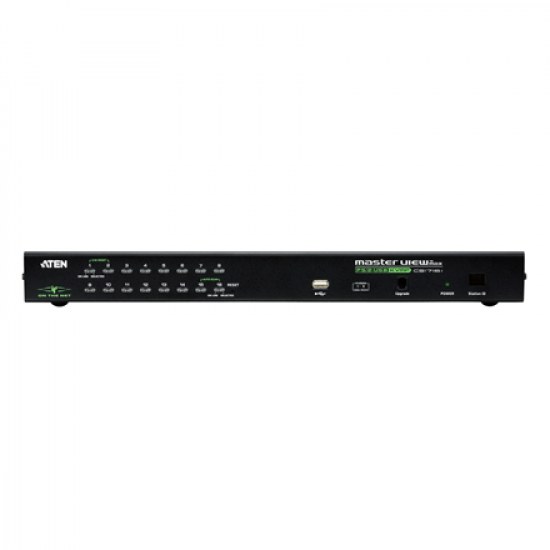 Aten | 1-Local/Remote Shared Access 16-Port PS/2-USB VGA KVM Over IP Switch | CS1716I-AT-G | 1 x SPHD Male (Yellow), 16 x SPHD Female (Yellow), 1 x DB-25 Male, 1 x DC Jack, 1 x RJ-45 Female, 1 x RJ-11, 1 x USB Type A Female