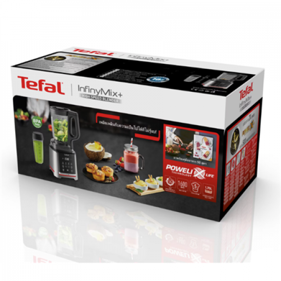 TEFAL | Blender | Infiny Mix+ BL91HD31 | Tabletop | 1600 W | Jar material Tritan | Jar capacity 2.6 L | Ice crushing | Stainless Steel/Black