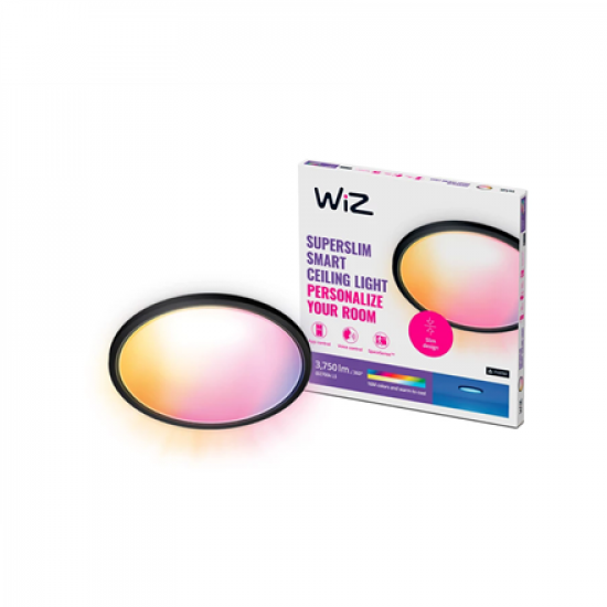 WiZ Smart WiFi SuperSlim Ceiling 545mm, Black | 32 W | 2200-6500 K (RGB)