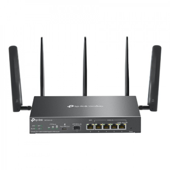 Omada 4G+ Cat6 AX3000 Gigabit VPN Router | ER706W-4G | 802.1q | 10/100/1000 Mbit/s | Mesh Support Yes | MU-MiMO Yes | Antenna type Detachable | 60 month(s)