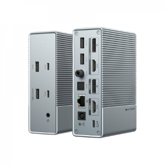 Hyper | HyperDrive Universal GEN2 15-in-1 USB-C Triple Video Docking Station For MST enabled devices | Ethernet LAN (RJ-45) ports 1 | DisplayPorts quantity 2 | HDMI ports quantity 2