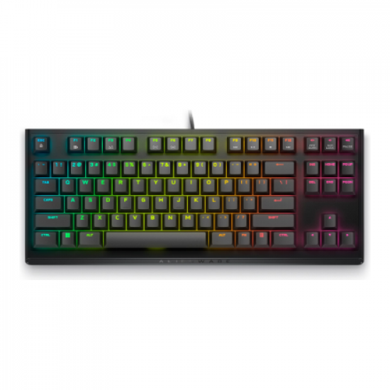 Dell Alienware Tenkeyless AW420K | Gaming Keyboard | Wired | EN | Dark Side of the Moon | CHERRY MX Red