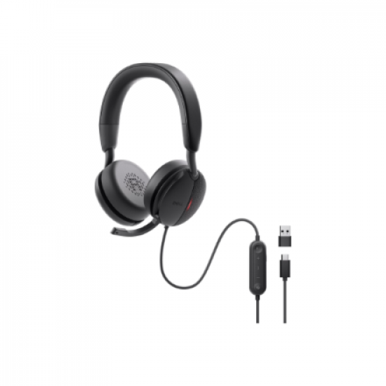 Dell | Pro Wired On-Ear Headset | WH5024 | Built-in microphone | USB Type-A | ANC | Black
