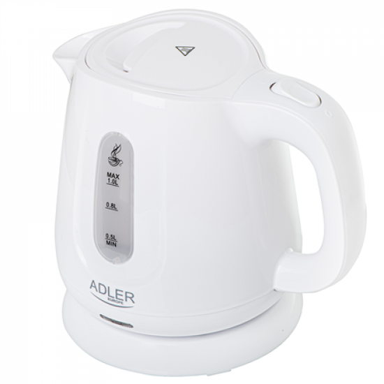 Adler Kettle | AD 1373 | Electric | 850 W | 1 L | Polypropylene | 360° rotational base | White
