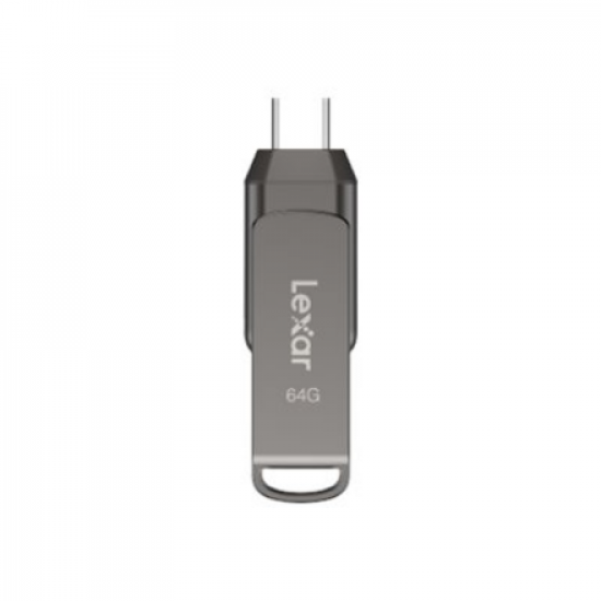 Lexar | 2-in-1 Flash Drive up to 130MB/s read | JumpDrive Dual Drive D400 | 64 GB | Type-C and Type-A USB 3.1 | Grey
