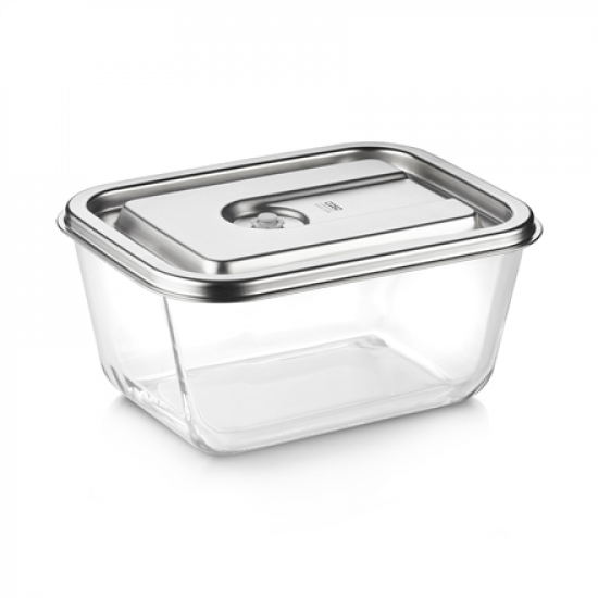 Caso Glass Vacuum Container with Plastic Lid | VacuBoxx Inox XL | Transparent