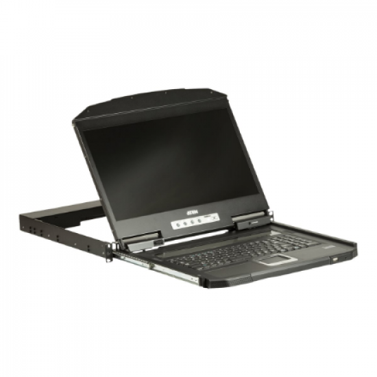 Aten 1U Ultra Short Depth Single Rail WideScreen LCD Console (USB / HDMI) | CL3700NW | 1920 x 1080 at 60Hz