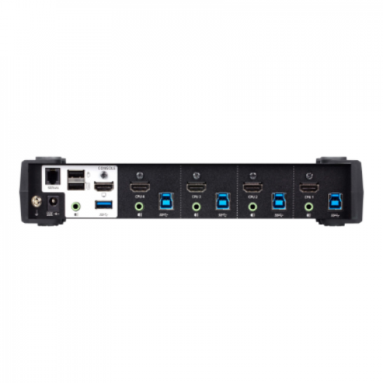 Aten 4-Port USB 3.0 4K HDMI KVMP Switch with Audio Mixer Mode | CS1824