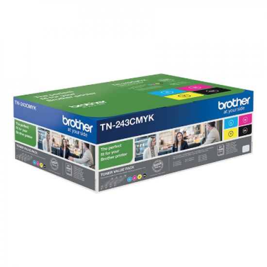 Brother TN243CMYK | Brother TN243CMYK Value Pack - 4-pack - black, yellow, cyan, magenta - original - toner cartridge | Toner cartridge | Black, yellow, cyan, magenta