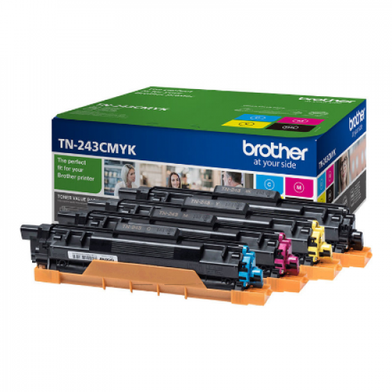 Brother TN243CMYK | Brother TN243CMYK Value Pack - 4-pack - black, yellow, cyan, magenta - original - toner cartridge | Toner cartridge | Black, yellow, cyan, magenta